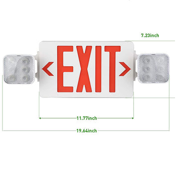 Two LED Adjustable Head-LED Combo Exit Sign Emergency Light-120-277V-UL Listed - LEDLIGHTING WHOLESALE